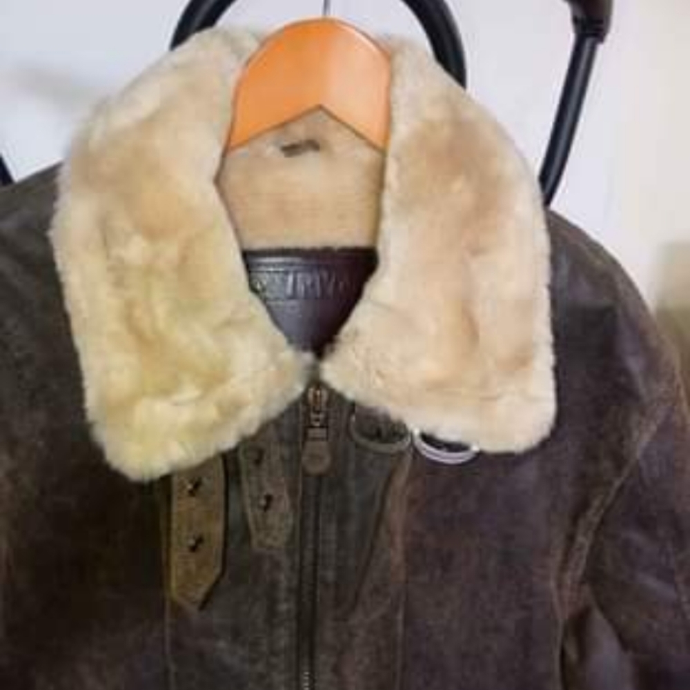 Men's Large Leather Bomber Jacket Jacket